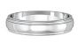 A 4mm 18ct white gold D shaped wedding ring with edged design - 02020898 | Heming Diamond Jewellers | London