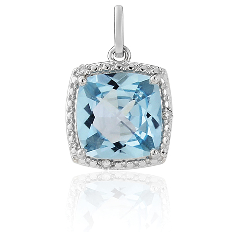 Blue Topaz and Diamond Pendant - 00022746 | Heming Diamond Jewellers | London