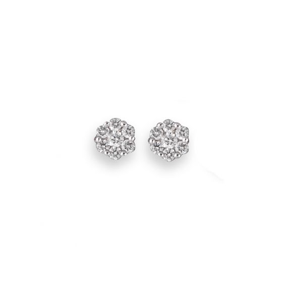 Diamond Cluster Earrings - 00021547 | Heming Diamond Jewellers | London