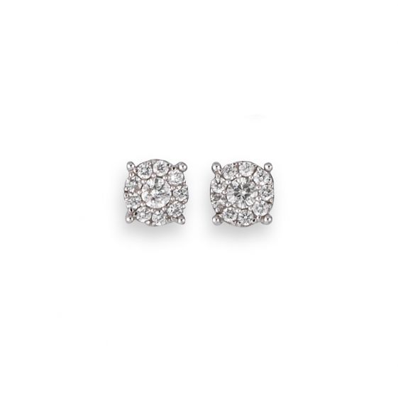 Diamond Cluster Earrings - 00022327 | Heming Diamond Jewellers | London