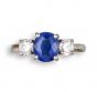 Sapphire & Diamond Three Stone Ring