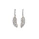 Feather shaped diamond drop earrings. - 02023839 | Heming Diamond Jewellers | London