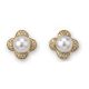 Cultured Pearl and Diamond Earrings