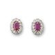 Ruby and Diamond Cluster Earrings