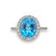 Blue Topaz and Diamond Ring