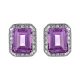 Amethyst and Diamond Cluster Earrings - 00018509 | Heming Diamond Jewellers | London