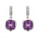 Amethyst and Diamond Drop Earrings - 00020833 | Heming Diamond Jewellers | London