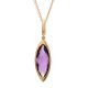 Amethyst and Diamond Drop Pendant - 00020841 | Heming Diamond Jewellers | London