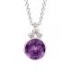 Amethyst and Diamond Drop Pendant - 00020842 | Heming Diamond Jewellers | London