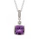 Amethyst and Diamond Pendant - 00020848 | Heming Diamond Jewellers | London