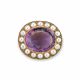 Amethyst and Pearl Brooch - 02022070 | Heming Diamond Jewellers | London