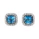 Aquamarine and Diamond Cluster Earrings - 00020554 | Heming Diamond Jewellers | London