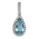 Aquamarine and Diamond Pendant - 00021857 | Heming Diamond Jewellers | London