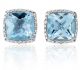 Blue Topaz and Diamond Cluster Earrings - 00024091 | Heming Diamond Jewellers | London