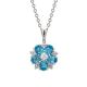 Blue Topaz and Diamond Cluster Pendant - 00020977 | Heming Diamond Jewellers | London