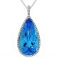 Blue Topaz and Diamond Cluster Pendant - 02023582 | Heming Diamond Jewellers | London