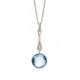 Blue Topaz and Diamond Drop Pendant - 00020837 | Heming Diamond Jewellers | London