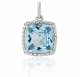 Blue Topaz and Diamond Pendant - 00022746 | Heming Diamond Jewellers | London