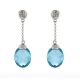 BlueTopaz and Diamond Earrings - 02023831 | Heming Diamond Jewellers | London