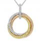 Diamond Three Colour Gold Pendant - 02022183 | Heming Diamond Jewellers | London