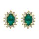 Emerald and Diamond Cluster Earrings - 00021068 | Heming Diamond Jewellers | London