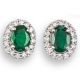 Emerald and Diamond Cluster Earrings - 00024461 | Heming Diamond Jewellers | London