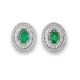 Emerald and Diamond Cluster Earrings - 00025359 | Heming Diamond Jewellers | London