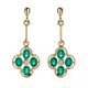 Emerald and Diamond Drop Earrings - 00020966 | Heming Diamond Jewellers | London