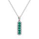 Emerald and Diamond Drop Pendant - 00021049 | Heming Diamond Jewellers | London