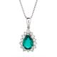 Emerald and Diamond Pendant - 00020333 | Heming Diamond Jewellers | London