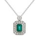 Emerald & Diamond Pendant - 00021066 | Heming Diamond Jewellers | London