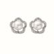 Pearl and Diamond Cluster Earrings - 02020620 | Heming Diamond Jewellers | London