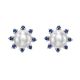 Pearl and Sapphire Earrings - 00022215 | Heming Diamond Jewellers | London