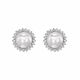 Pearl & Diamond Cluster Earrings - 00024150 | Heming Diamond Jewellers | London