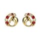 Ruby and Diamond Circle Earrings - 00020968 | Heming Diamond Jewellers | London