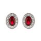 Ruby and Diamond Cluster Earrings - 00020945 | Heming Diamond Jewellers | London