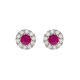 Ruby and diamond cluster earrings - 00021199 | Heming Diamond Jewellers | London