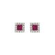 Ruby and diamond cluster stud earrings - 00021202 | Heming Diamond Jewellers | London