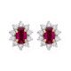 Ruby and Diamond Earrings - 00019736 | Heming Diamond Jewellers | London