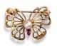 Ruby And Pearl Butterfly Brooch - 00024843 | Heming Diamond Jewellers | London