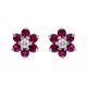 Ruby Cluster Earrings - 00018757 | Heming Diamond Jewellers | London