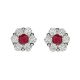 Ruby & Diamond Cluster Earrings - 00021111 | Heming Diamond Jewellers | London