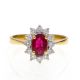 Ruby & Diamond Cluster Ring - 00019762 | Heming Diamond Jewellers | London