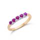 Ruby & Diamond Half Eternity Ring - 00021474 | Heming Diamond Jewellers | London