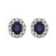 Sapphire and Diamond Cluster Earrings - 00019969 | Heming Diamond Jewellers | London