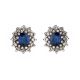 Sapphire and Diamond Cluster Earrings - 00020990 | Heming Diamond Jewellers | London