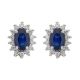 Sapphire and Diamond Cluster Earrings - 00021067 | Heming Diamond Jewellers | London