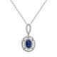 Sapphire and Diamond Cluster Pendant - 00021051 | Heming Diamond Jewellers | London