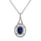 Sapphire and Diamond Cluster Pendant - 00021063 | Heming Diamond Jewellers | London