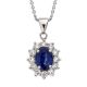 Sapphire and Diamond Cluster Pendant - 02018167 | Heming Diamond Jewellers | London